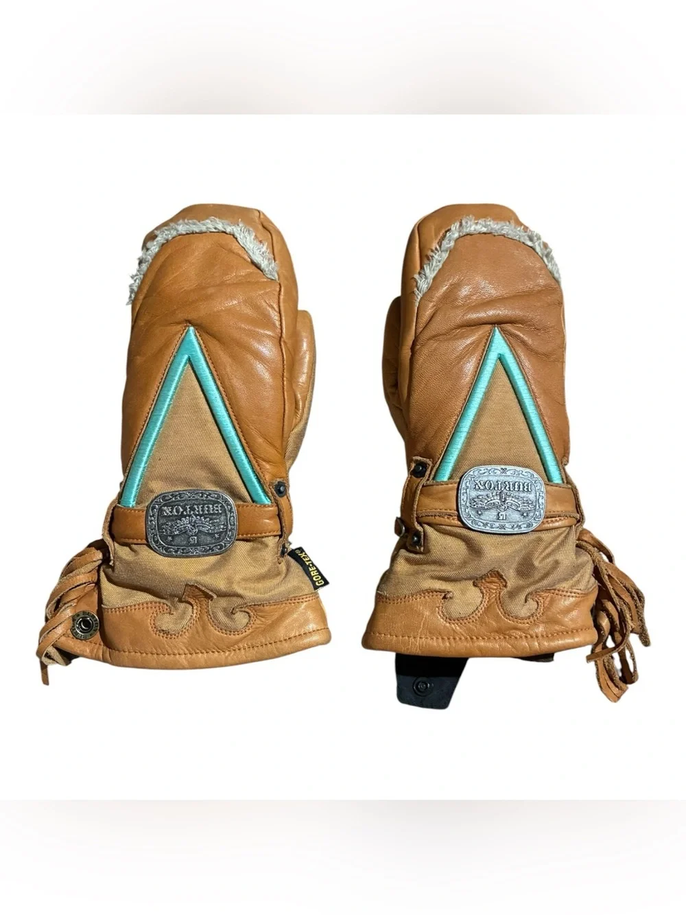 Burton Cowgirl Leather Western Mittens Gor-tex Snowboard Mitts